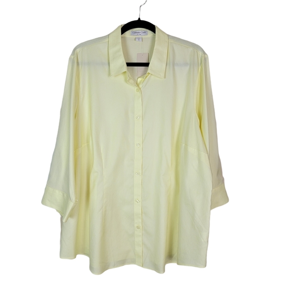 Coldwater Creek Tops - Coldwater Creek Womens Plus Size 3x‎ Button Up Shirt Top Yellow Non iron